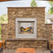 Bluegrass Living Vent Free Stainless Outdoor Gas Fireplace Insert With Fire Glass Media and Log Set - 24,000 BTU, Manual Control - Model