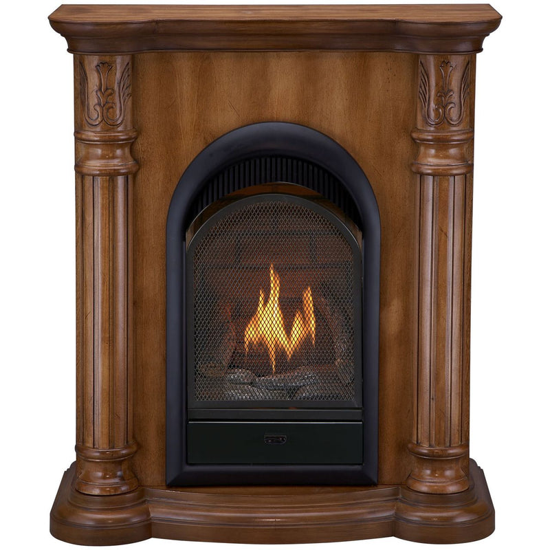 Bluegrass Living Vent Free Propane Gas Fireplace System - 10,000 BTU, T-Stat Control, Light Maple Finish - Model
