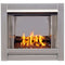 Bluegrass Living Vent-Free Stainless Outdoor Gas Fireplace Insert With Copper Fire Glass Media - 24,000 BTU - Model# BL450SS-G-RCO