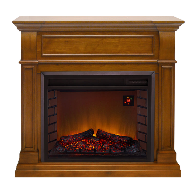 Duluth Forge Full Size Electric Fireplace - Remote Control, Apple Spice Finish - Model