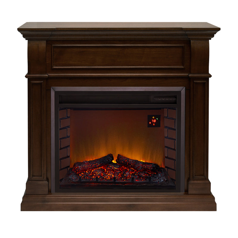 Duluth Forge Full Size Electric Fireplace - Remote Control, Walnut Finish - Model