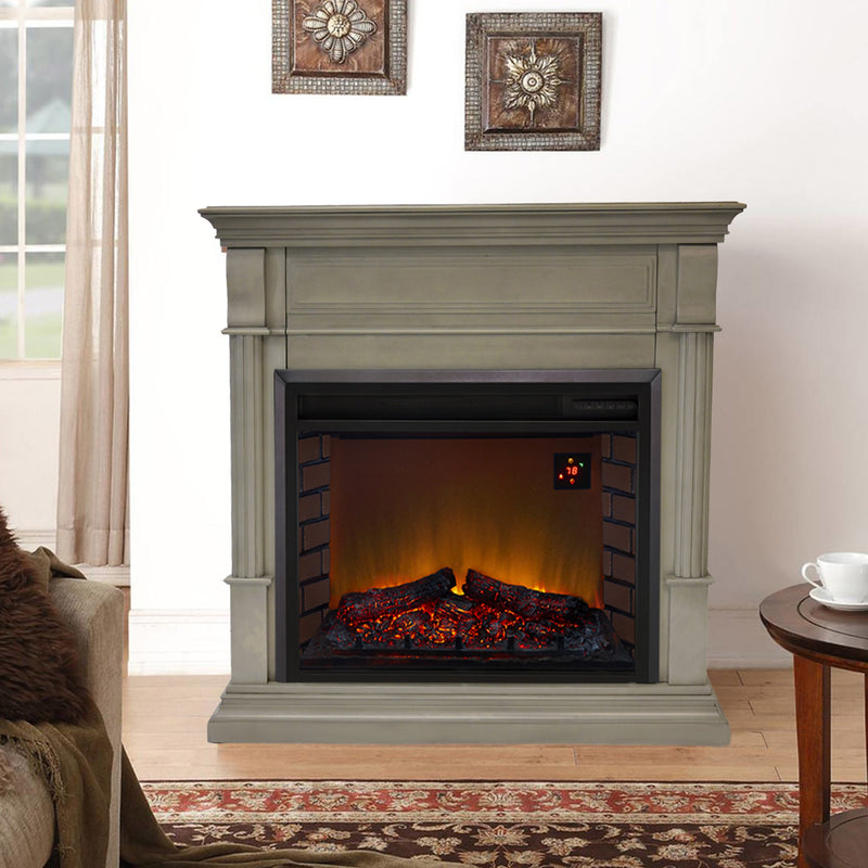 Duluth Forge Full Size Electric Fireplace - Remote Control, Gray Finish - Model