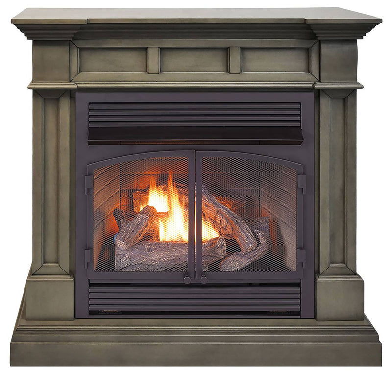 ProCom Dual Fuel Vent Free Gas Fireplace System - 32,000 BTU, Remote Control, Slate Gray Finish - Model