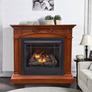 Duluth Forge Dual Fuel Ventless Gas Fireplace With Mantel - 32,000 BTU, Remote Control, Heritage Cherry Finish - Model