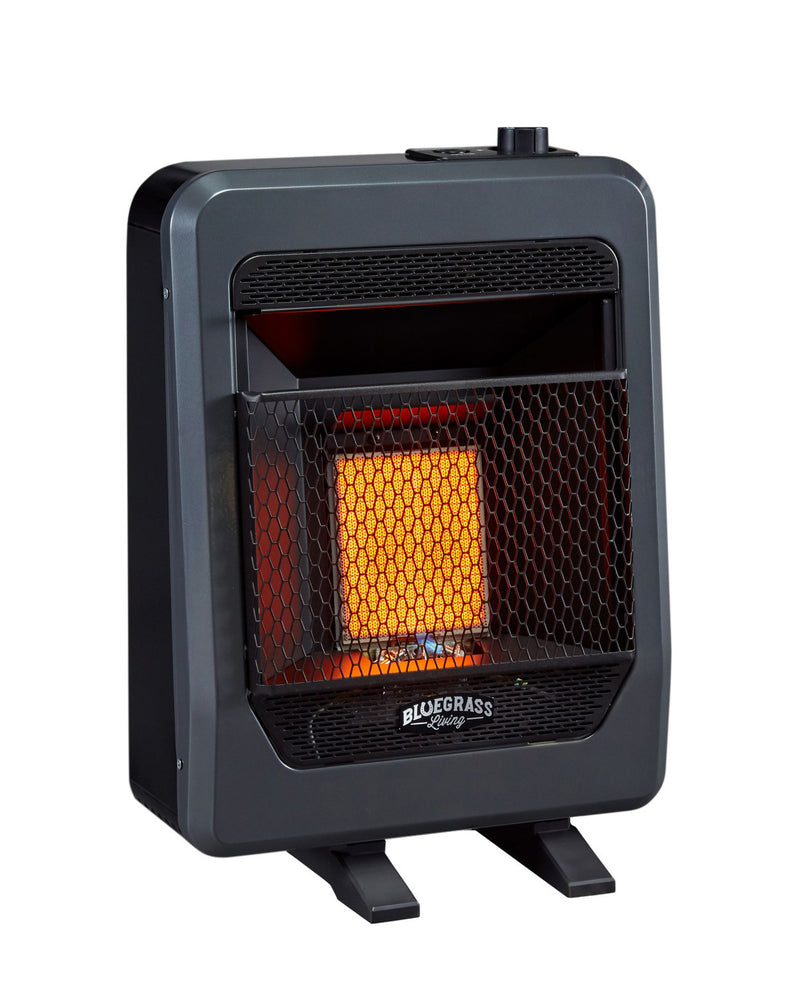 Bluegrass Living Reconditioned Propane Gas Vent Free Infrared Gas Space Heater With Base Feet - 10,000 BTU, T-Stat Control - Model
