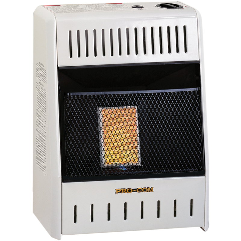 ProCom Liquid Propane Ventless Plaque Heater - 6,000 BTU, Manual Control - Model