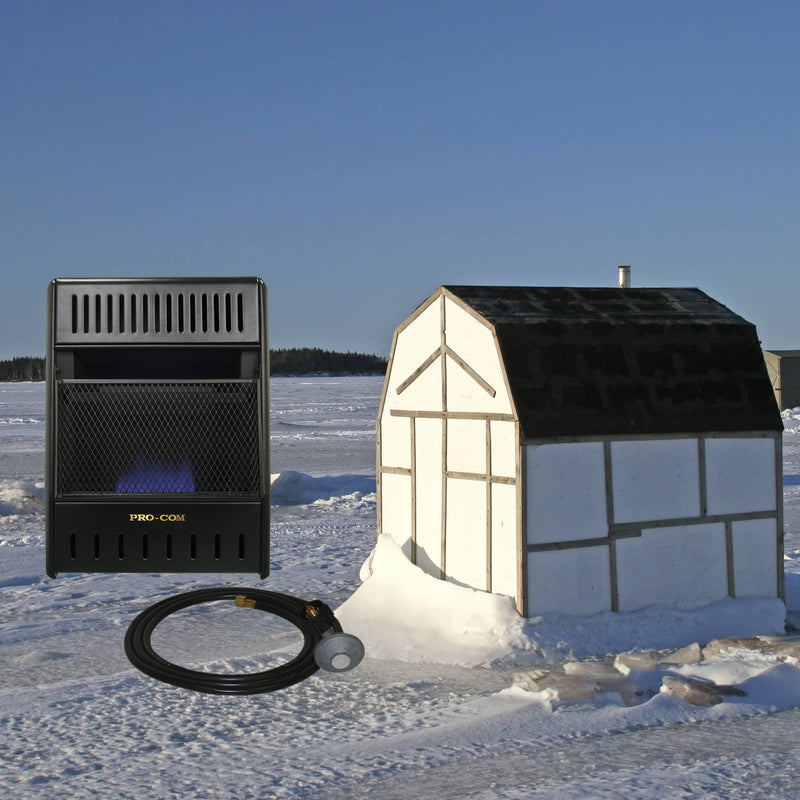 ProCom Liquid Propane Ventless Ice House Heater - 10,000 BTU, T-Stat Control - Model