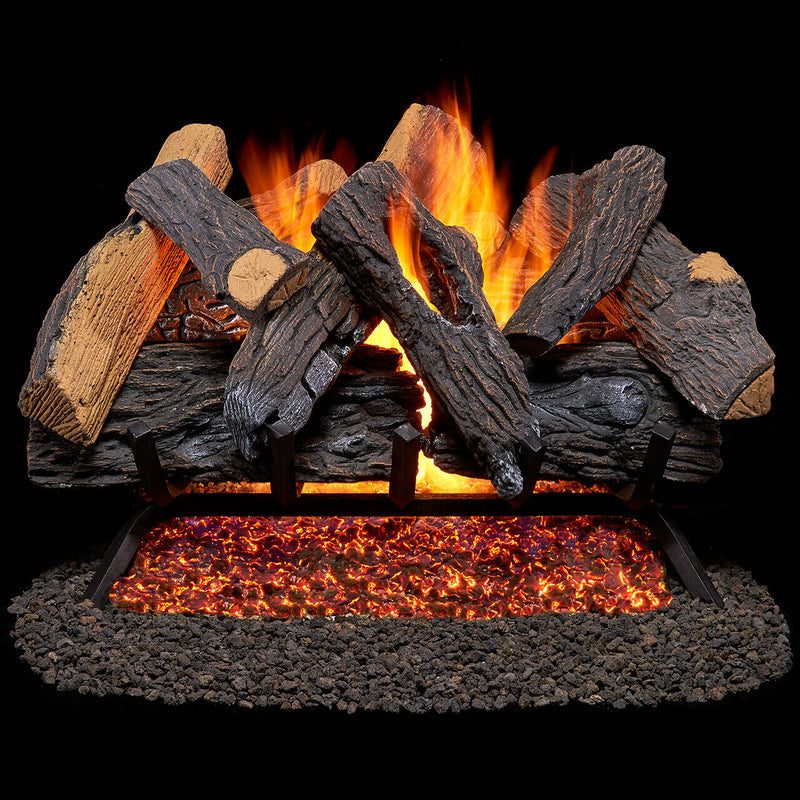 28 in. 55,000 BTU Direct Vented Natural Gas Fire Log Glass Burner Kit