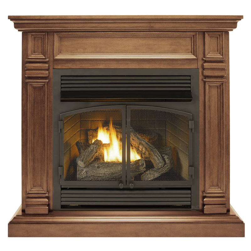 ProCom Dual Fuel Vent Free Gas Fireplace System - 32,000 BTU, T-Stat Control, Toasted Almond Finish - Model