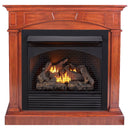 ProCom Dual Fuel Ventless Gas Fireplace With Mantel - 32,000 BTU, Remote Control, Heritage Cherry Finish - Model
