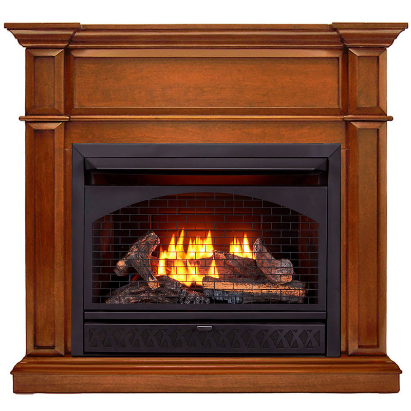 ProCom Dual Fuel Vent Free Gas Fireplace System - 26,000 BTU, T-Stat Control, Apple Spice Finish - Model