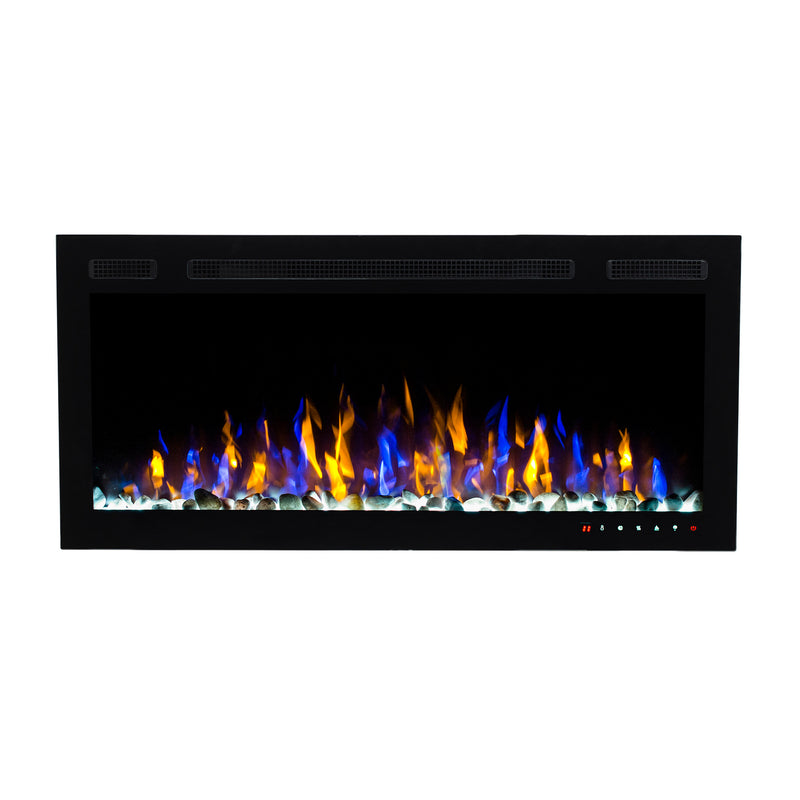 Bluegrass Living Slimline 36 Inch Wall Mount and Recessed Electric Fireplace - Model