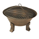 Bluegrass Living 26 Inch Cast Iron Deep Bowl Fire Pit with Cooking Grid, Weather Cover, Spark Screen, and Poker - Model