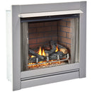 Bluegrass Living Outdoor Fireplace Insert With Concrete Log Set and Sandstone Brick Fiber Liner - Model