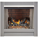 Duluth Forge Outdoor Fireplace Insert With Concrete Log Set and Sandstone Brick Fiber Liner - Model