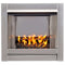 Bluegrass Living Stainless Outdoor Gas Fireplace Insert With Reflective Black Glass Media - 24,000 BTU, Manual Control - Model