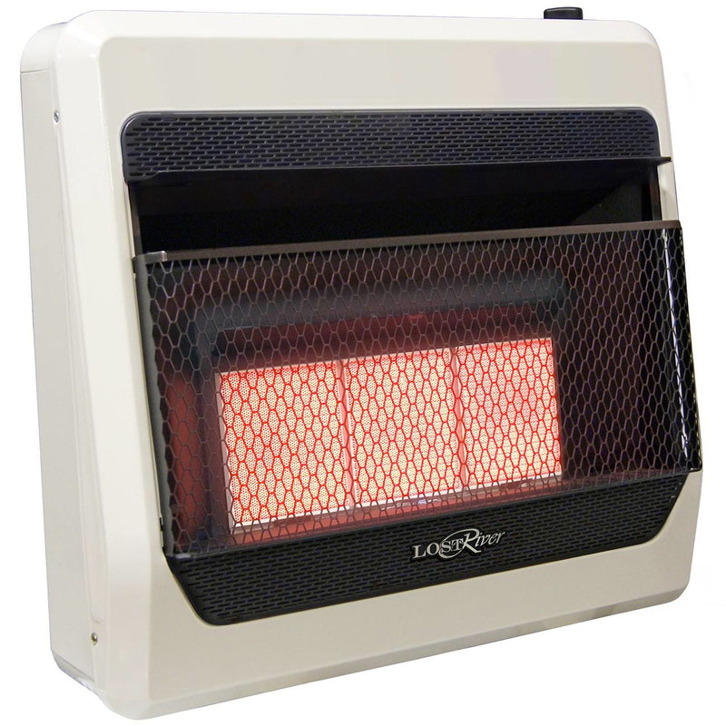 Lost River Reconditioned Liquid Propane Gas Ventless Infrared Radiant Plaque Heater - 28,000 BTU, T-Stat Control - Model