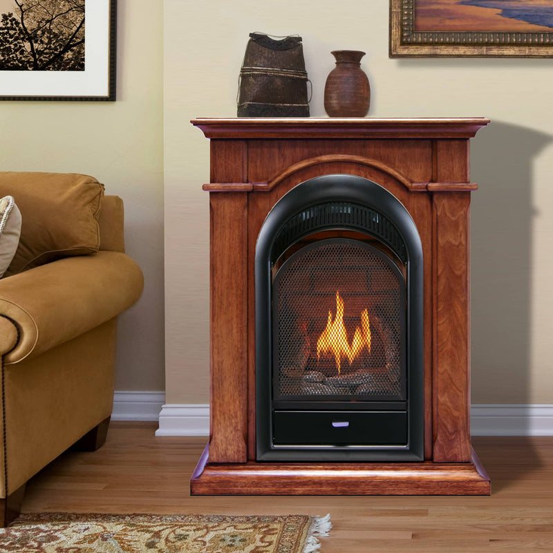 Bluegrass Living Vent Free Propane Gas Fireplace System - 10,000 BTU, T-Stat Control, Apple Spice Finish - Model