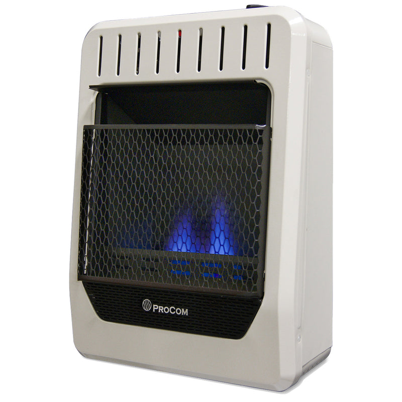 ProCom Reconditioned Ventless Dual Fuel Blue Flame Wall Heater - 10,000 BTU, T-Stat Control - Model
