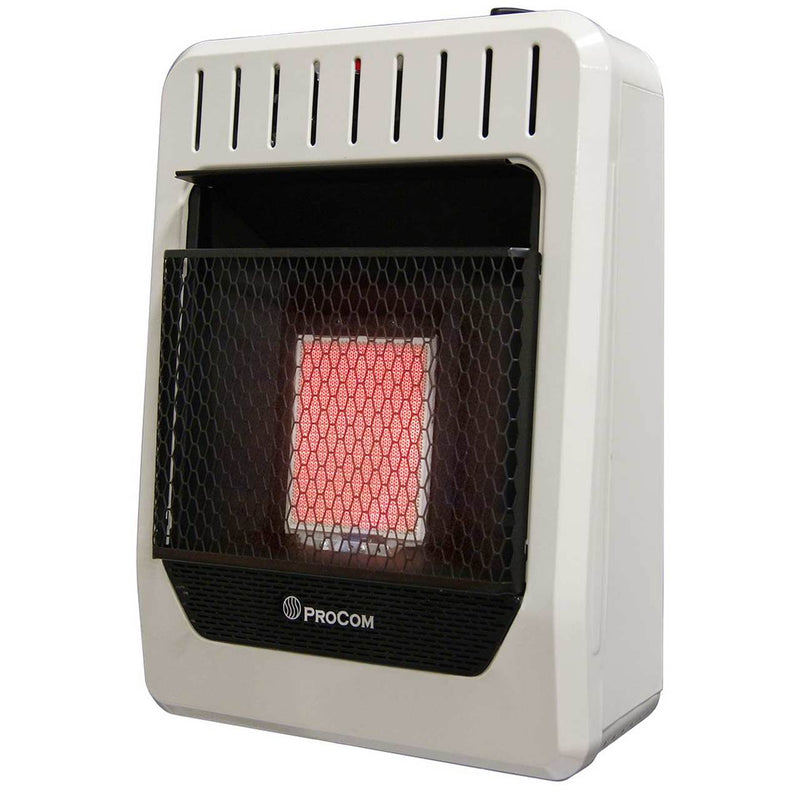 ProCom Dual Fuel Ventless Infrared Plaque Heater - 10,000 BTU, T-Stat Control - Model