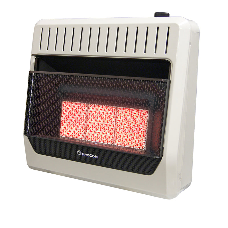 ProCom Natural Gas Ventless Infrared Plaque Heater - 30,000 BTU, Manual Control - Model