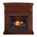 Duluth Forge Dual Fuel Ventless Gas Fireplace With Mantel - 26,000 BTU, Remote Control, Chestnut Oak Finish - Model
