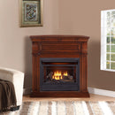 Duluth Forge Dual Fuel Ventless Gas Fireplace With Mantel - 26,000 BTU, Remote Control, Chestnut Oak Finish - Model