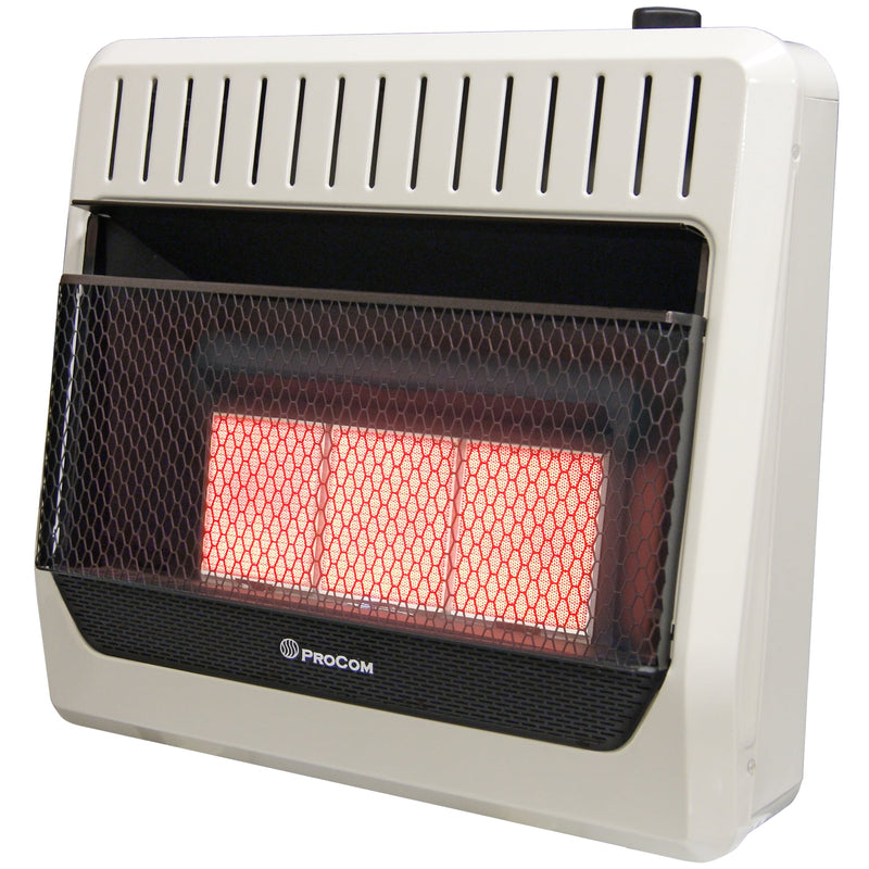 ProCom Heating Natural Gas Vent Free Infrared Gas Space Heater - 30,000 BTU, T-Stat Control - Model