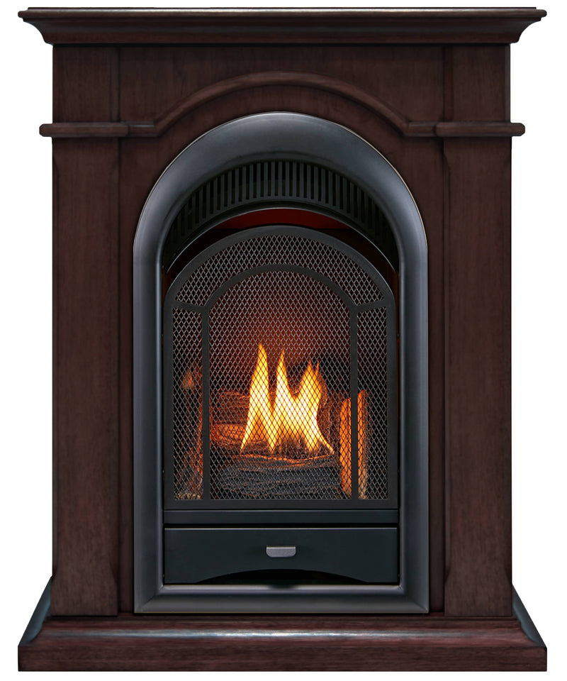 ProCom Dual Fuel Vent Free Gas Fireplace System - 15,000 BTU, T-Stat Control, Chocolate Finish - Model