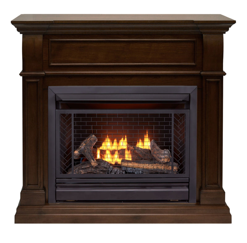 Bluegrass Living Vent Free Propane Gas Fireplace System - 26,000 BTU, Remote Control, Walnut Finish - Model