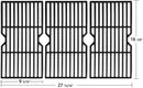 Avenger 16 7/8 Inch 68763 Polished Porcelain Coated Cast Iron Grill Grates Replacement for Charbroil 463436213, 463436214, 463436215, 463420508, 463420509, 463440109, 463441312, 463441514 Grills - Set of 3
